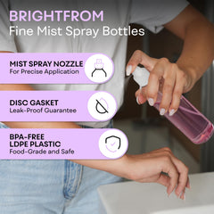 BRIGHTFROM envases recargables 8oz, perfectos para viaje.