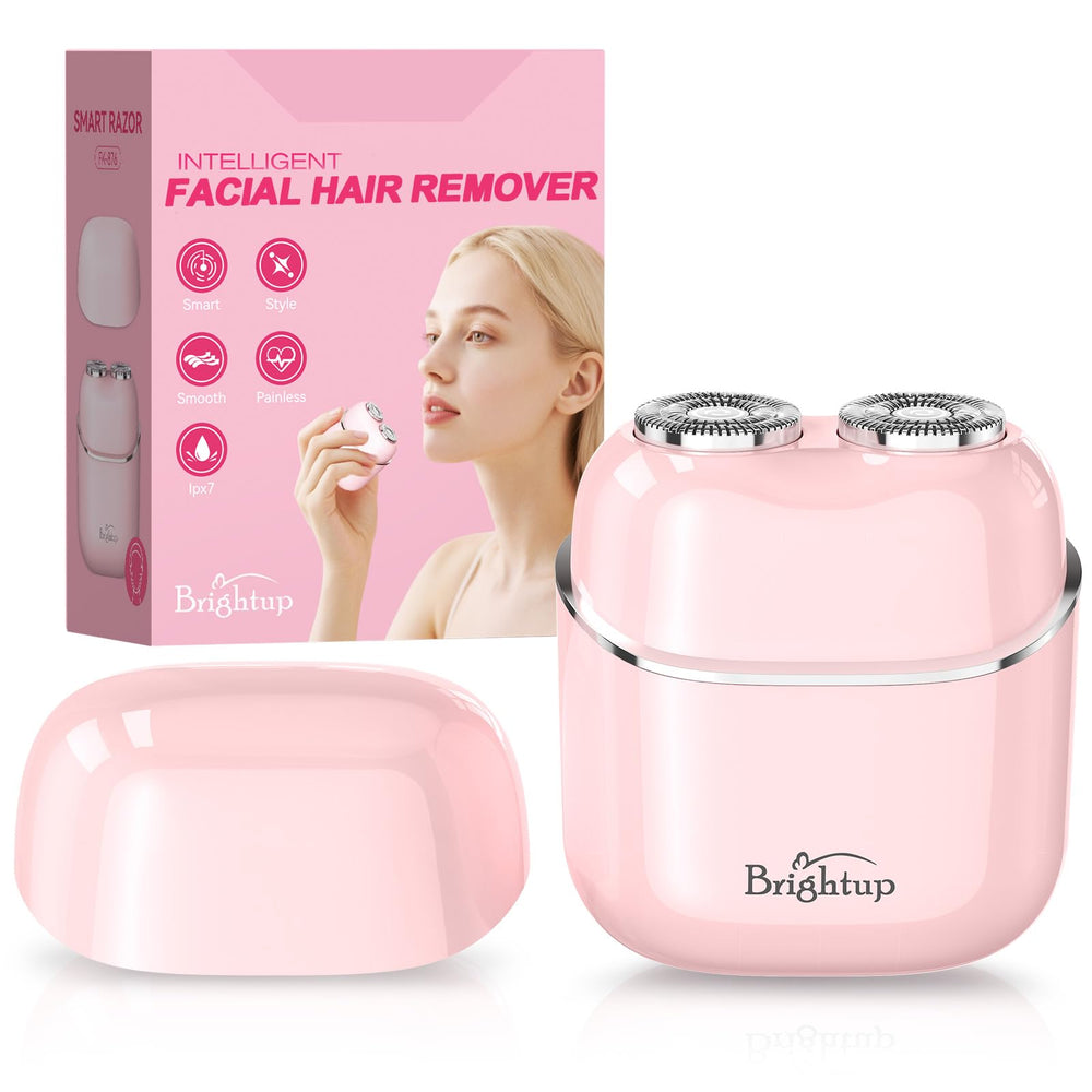 Brightup afeitadora facial eléctrica sin dolor para piel suave y lista para maquillar