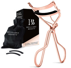 Brilliant Beauty rizador de pestanas Oro Rosado con cierre preciso para evitar pellizcos.