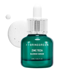 BRING GREEN Zinc TECA Serum, envase cercano, calma piel sensible.