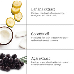 Dúo Briogeo Superfoods Banana + Coconut en empaque, cuidado diario del cabello