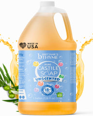 Brittanie's Thyme refil jabón castile con aceite de oliva, sin fragancia, opción ecológica para la casa.