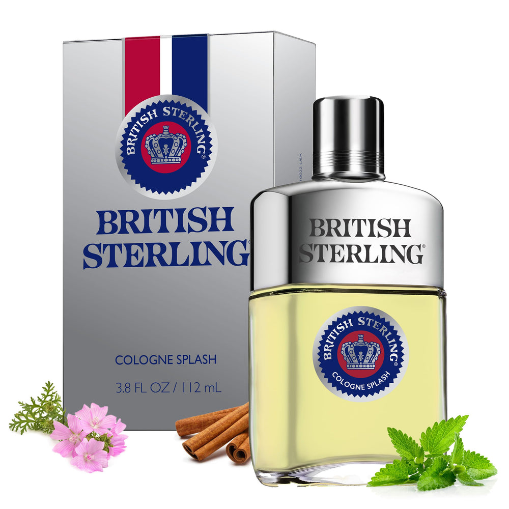 British Sterling de Dana, frasco de colonia rociada, aroma audaz para presencia duradera.