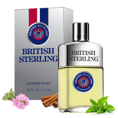 British Sterling de Dana, frasco de colonia rociada, aroma audaz para presencia duradera.