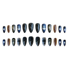 BRKYKGK uñas almendra con diseño cisne floral, elegante y moderno
