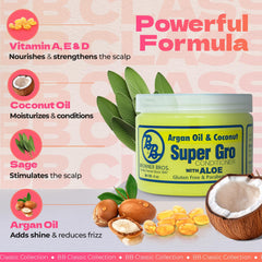 Bronner Bros B&B Super Gro, tratamiento de aceite caliente para brillo