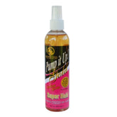 Bronner Bros Pump It Up, botella-detalle, muestra el diseño dorado y fijación duradera.