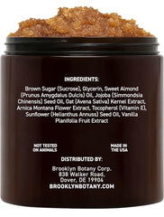 Brooklyn Botany exfoliante de azúcar moreno para pies, deja piel suave y nutrida.