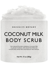 Brooklyn Botany exfoliante cuerpo leche de coco para piel suave.