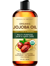Brooklyn Botany Jojoba Oil, botella de 237 ml, hidrata piel y cabello.