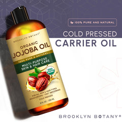 Brooklyn Botany Jojoba Oil, textura ligera y absorción rápida.