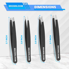 BROWBLOOM pinzas de puntas inclinadas para áreas difíciles.