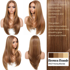 BrownBomb peluca encaje frontal HD frente natural y borde limpio