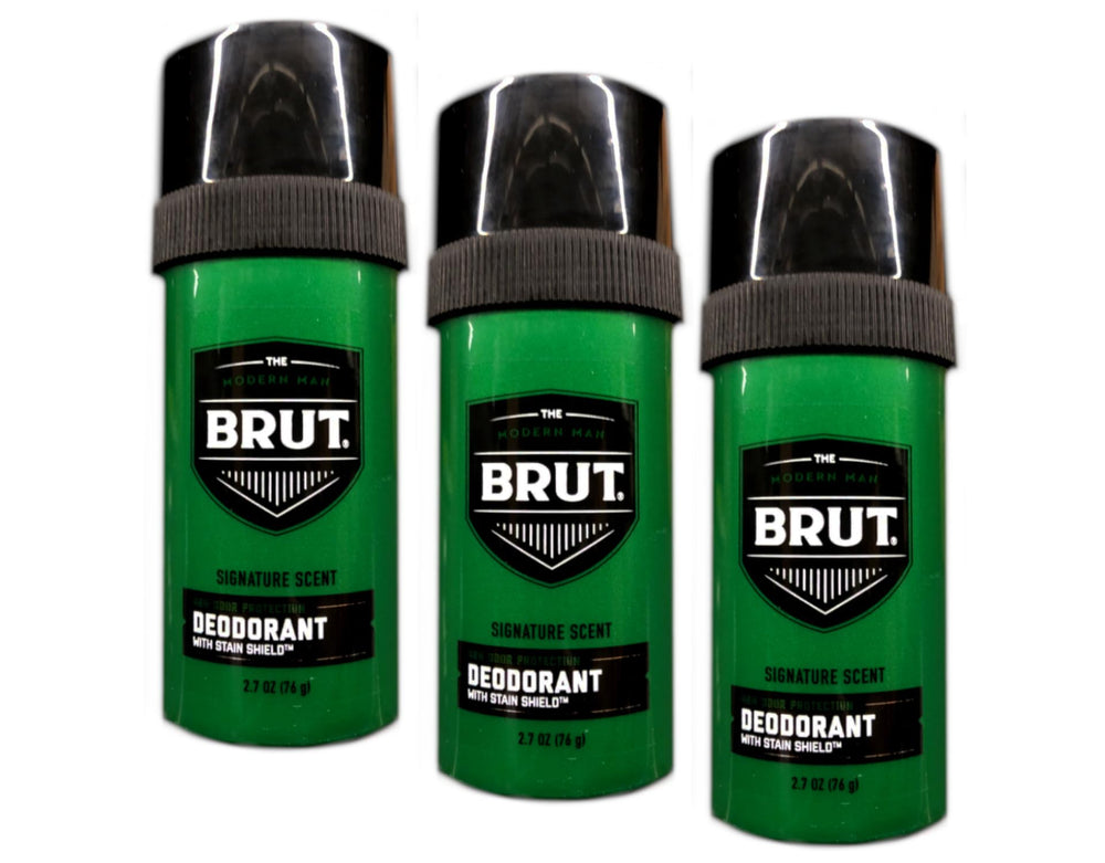 Brut desodorante sólido redondo para hombres, sensación fresca al empezar el día.