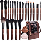 BS-MALL ensemble pinceaux maquillage 28 pièces avec trousse voyage, application fluide.