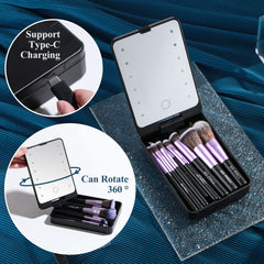 BS-MALL espejo LED integrado en estuche facilita aplicar maquillaje en casa o viaje