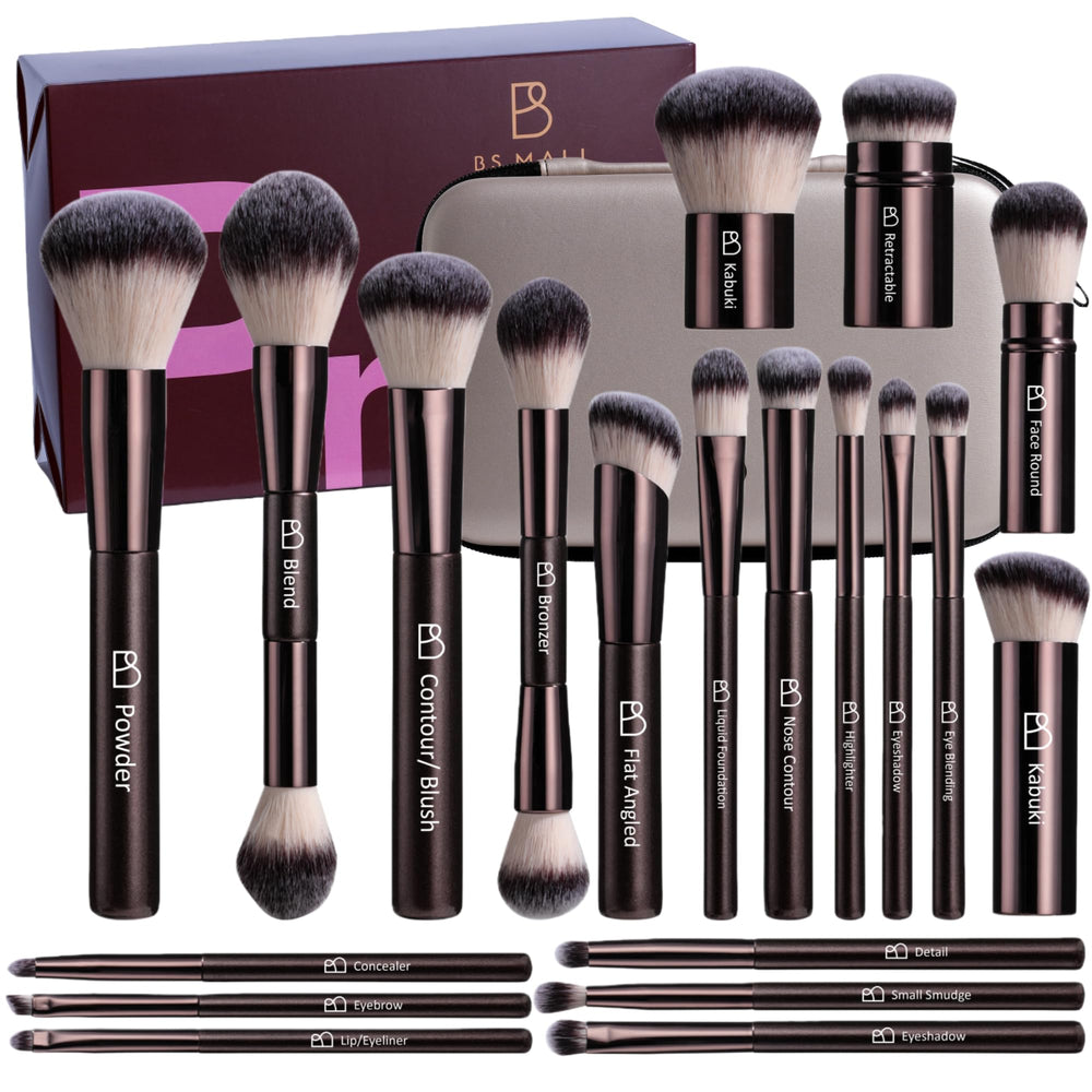 BS-MALL kit pinceles con estuche de viaje para maquillaje completo