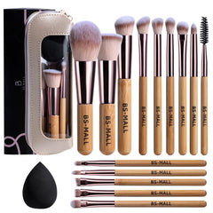 BS-MALL set de 14 brochas con mango bambú para un acabado profesional en casa.