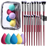 BS-MALL conjunto de brochas para ojos, 18 piezas, aplicación precisa para un aspecto definido.