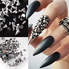 BSBTBZ cono metálico para uñas, acabado plateado elegante