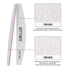 BTYMS lima 180 grano fino para refinar bordes y suavizar uñas.