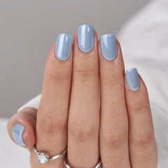 BTArtbox: conjunto de uñas postizas 15 tallas, azul brillo.