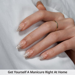 BTArtbox almond-shaped nails close-up showing natural look and flexible fit.