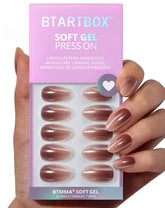 BTArtbox molten chrome almond nails with a durable, high-shine finish.
