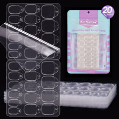 BTArtbox tapas adhesivas para uñas postizas, 20 hojas, ajuste cómodo y natural.