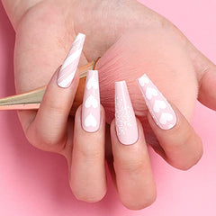 BTArtbox uñas acrílicas en forma bailarina transparentes para un look elegante.