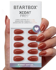 BTArtbox uñas almendra corta, tono té marrón, curado rápido bajo lámpara