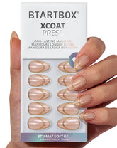 BTArtbox uñas doradas, doble oro, curables con lámpara para un acabado duradero.