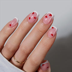 BTArtbox uñas Frances corta muestran estilo elegante para ocasiones