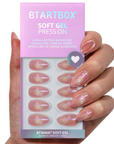 BTArtbox Unas pegables corto rosa con efecto ojo de gato almendra para un look natural