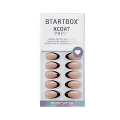BTArtbox uñas postizas francesas en almendra, adherencia duradera para uso diario