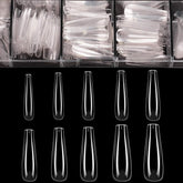 BTArtbox uñas postizas en forma ataúd transparentes para un acabado natural.