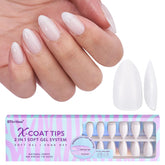 BTArtboxnails puntas en almendra corto, gel blanco lechoso para un aspecto natural