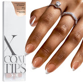 BTArtboxnails Frances marrón corto almendra, puntas naturales para uñas impecables