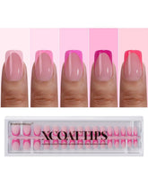 BTArtboxnails Frances tip rosado corto cuadrado, ideal para punta francesa en casa