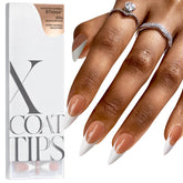 BTArtboxnails punta francesa marrón largo estileto para uñas elegantes.