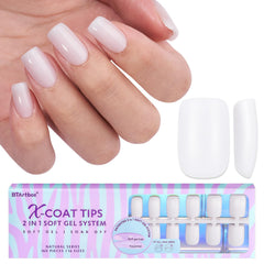BTArtboxnails puntas de gel Blanco Lechoso, acabado suave para una aplicación natural.