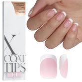 BTArtboxnails XCOATTIPS: punta francesa rosa extra corta, cuadrada, para uso diario.