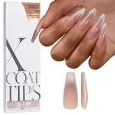 BTArtboxnails XCOATTIPS con efecto ojo de gato en francesas largas, look elegante.