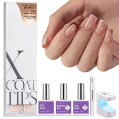 BTArtboxnails XCOATTIPS Frances puntas cuadradas para un acabado limpio en casa.