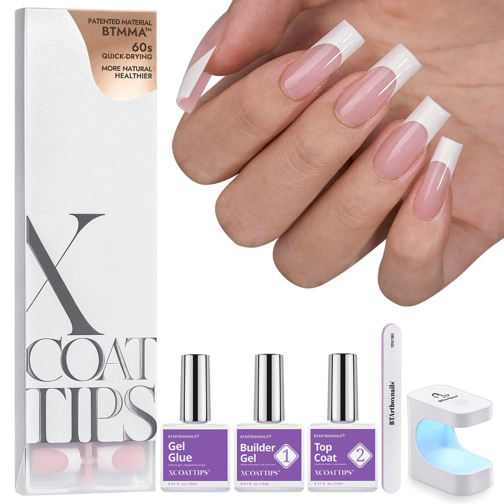 BTArtboxnails XCOATTIPS tips franceses autoadheribles, duraderos para manicura rápida