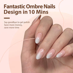 BTArtboxnails XCOATTIPS manos con uñas almendrado corto listas para uso diario