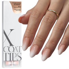 BTArtboxnails XCOATTIPS uñas ombre almendrado corto para acabado de salón