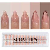 BTArtboxnails XCOATTIPS con punta francesa en almendra mediana para tono de piel clara