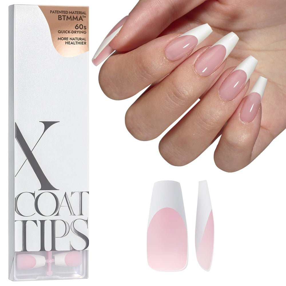 BTArtboxnails XCOATTIPS: ongles coffin rose prêt-à-porter pour un look élégant