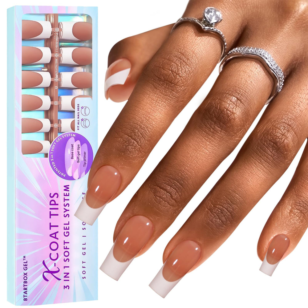 BTArtboxnails XCOATTIPS: uñas francesas largas en marrón